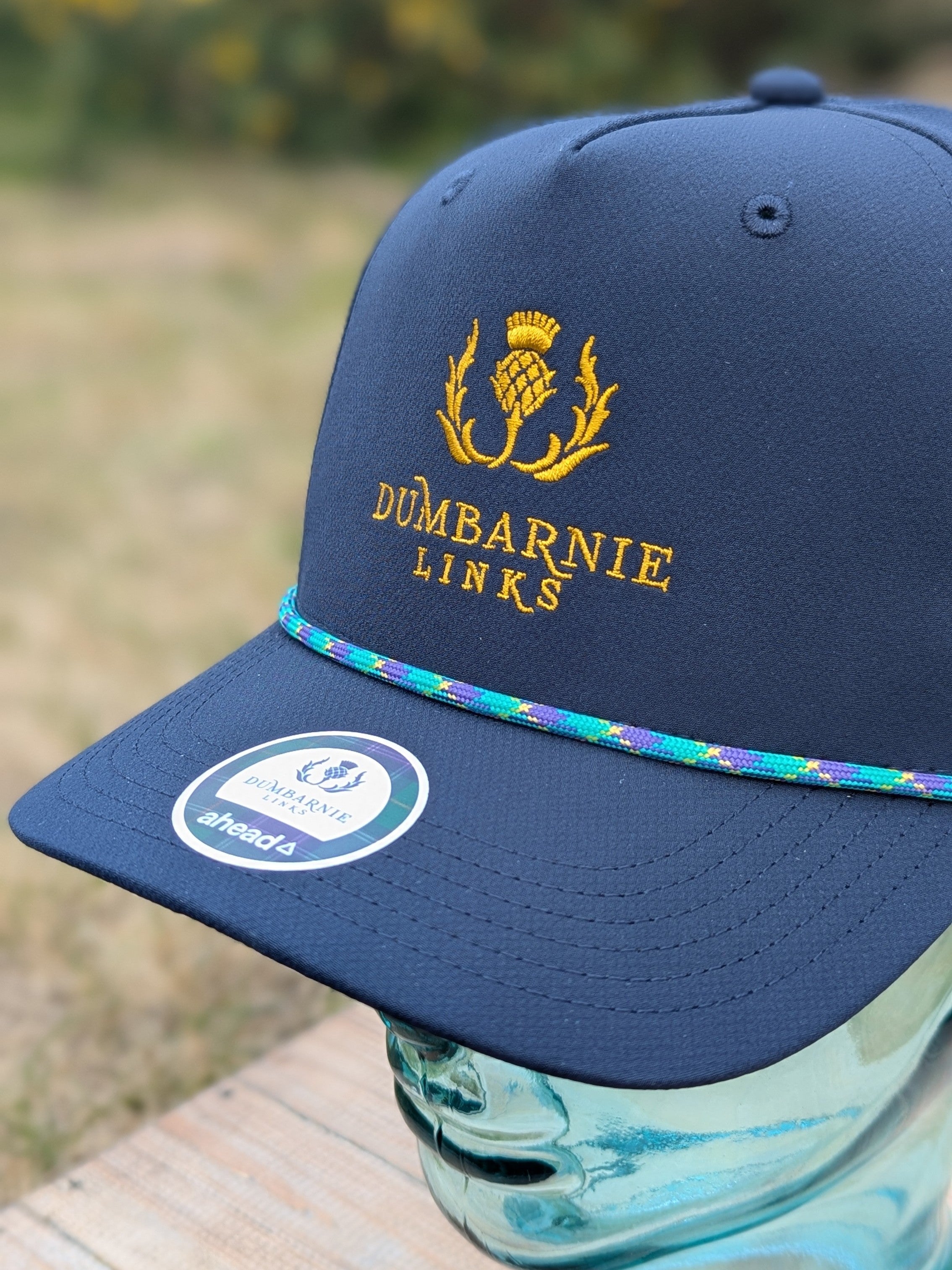 Ahead Tartan Rope Cap in Navy
