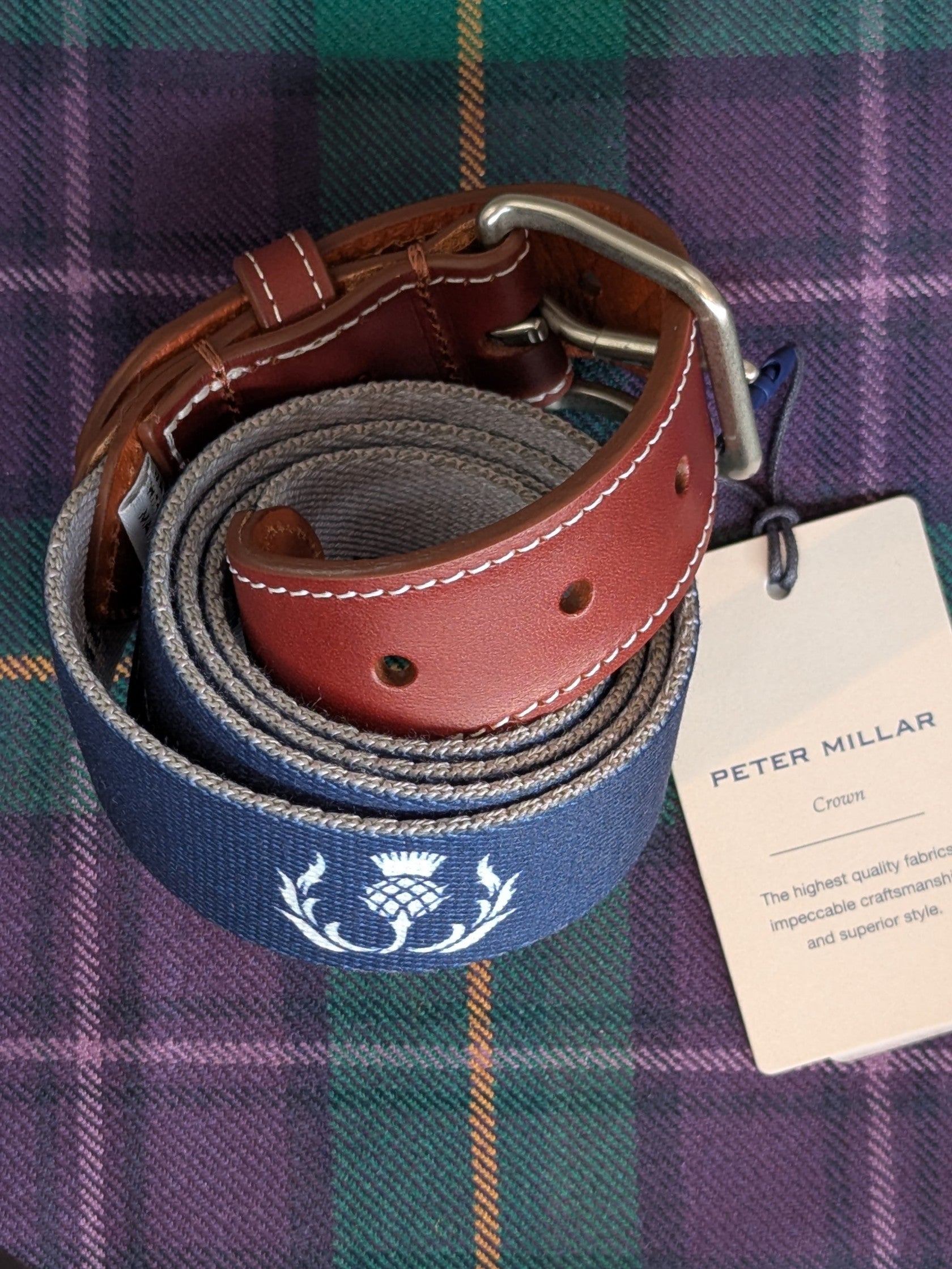 Dumbarnie Belt by Peter Millar in Navy