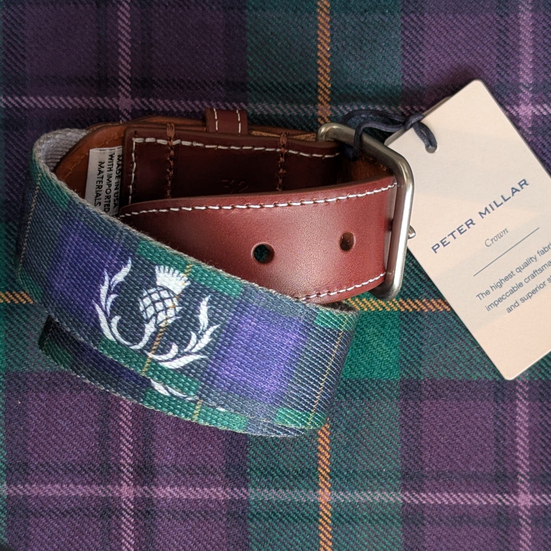Dumbarnie Belt by Peter Millar in Tartan