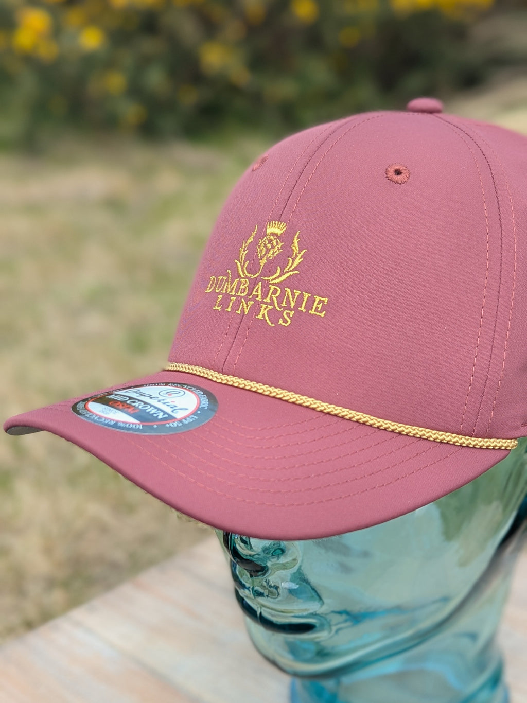Performance Rope Cap in Black Cherry/Gold