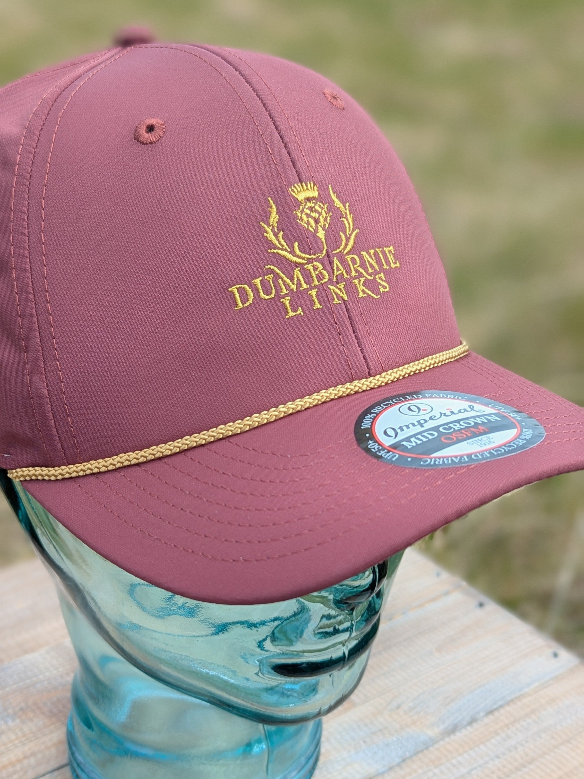 Performance Rope Cap in Black Cherry/Gold