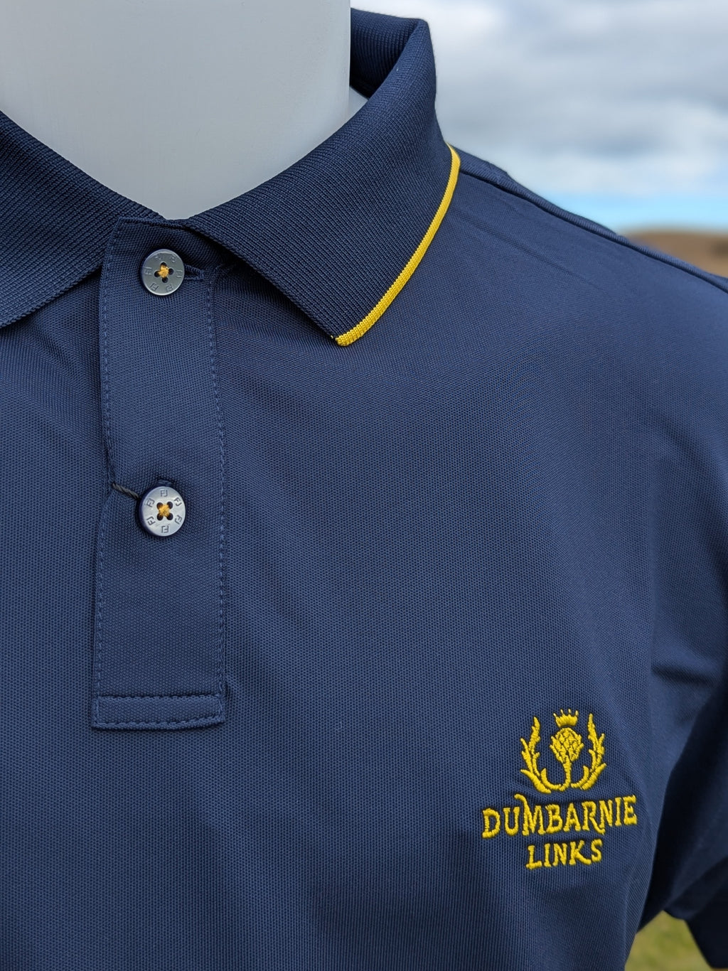 Footjoy Navy Tipped Pique Polo