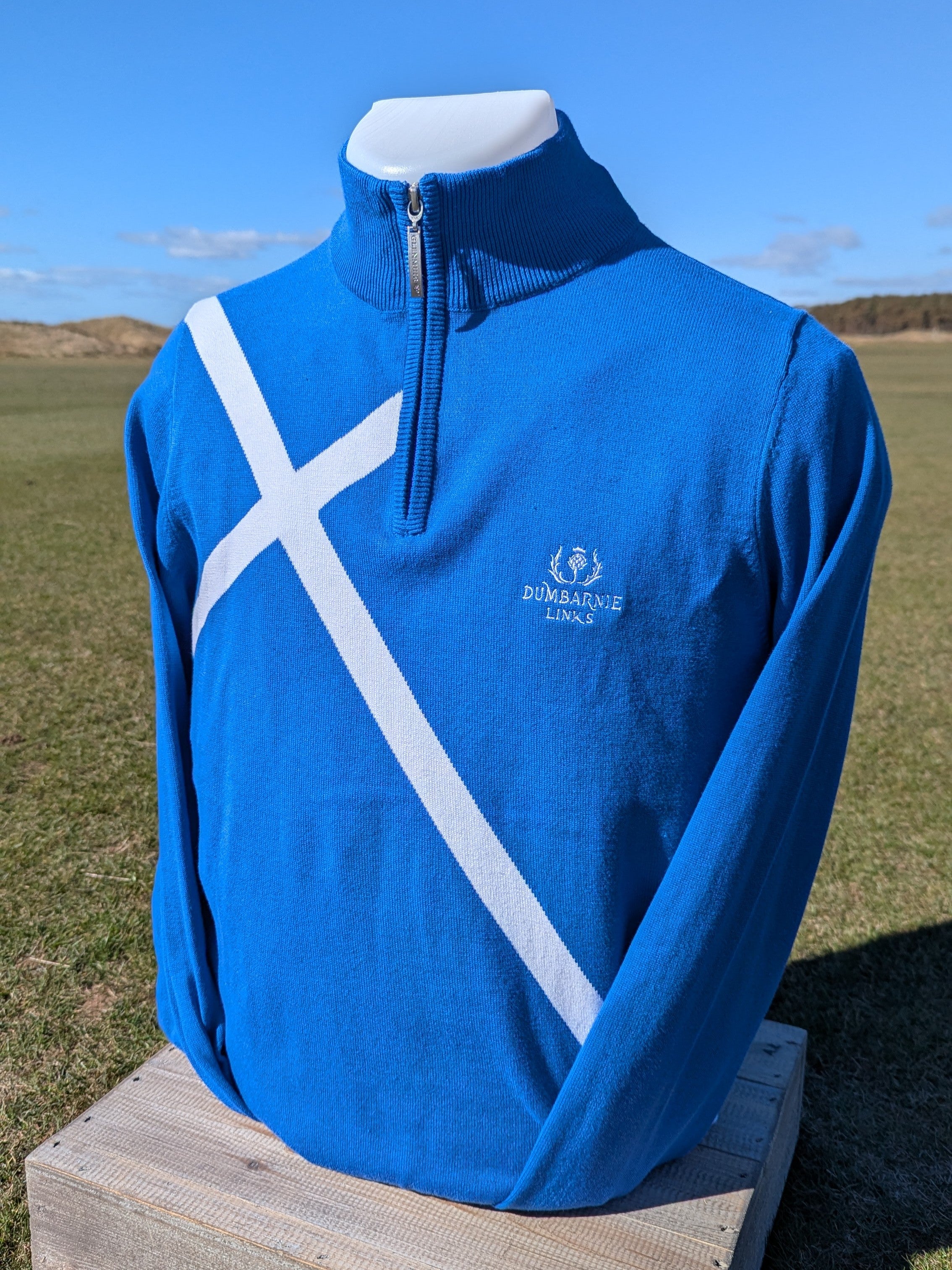 Glenmuir Saltire Sweater in Tahiti Blue