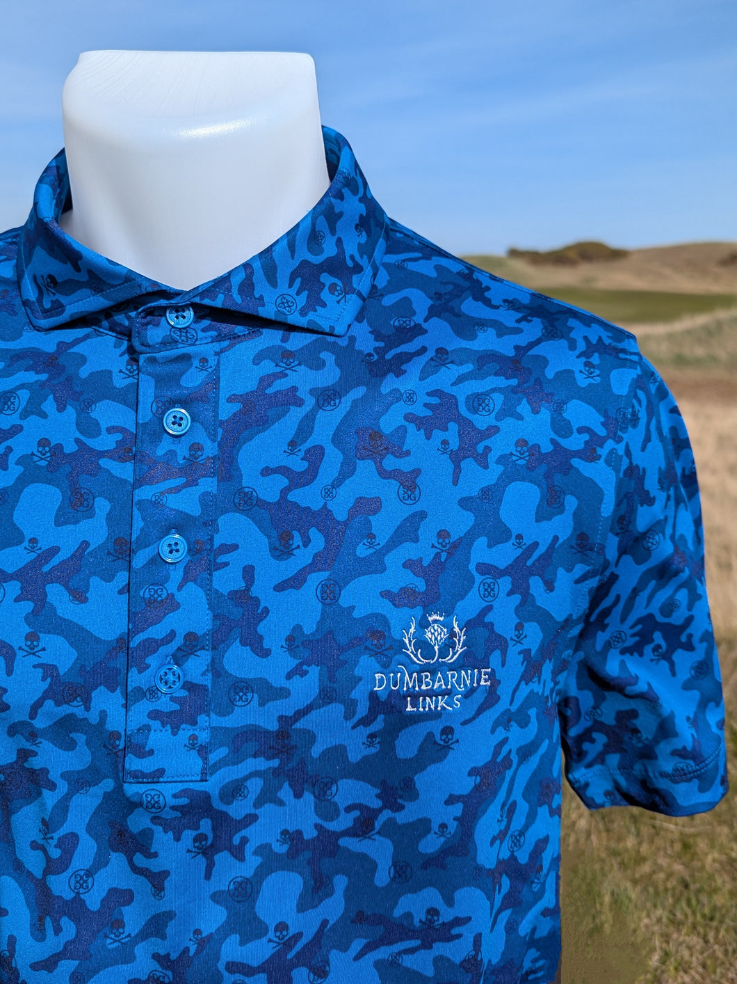 G/Fore Mapped Icon Camo Tech Jersey Polo in Snow
