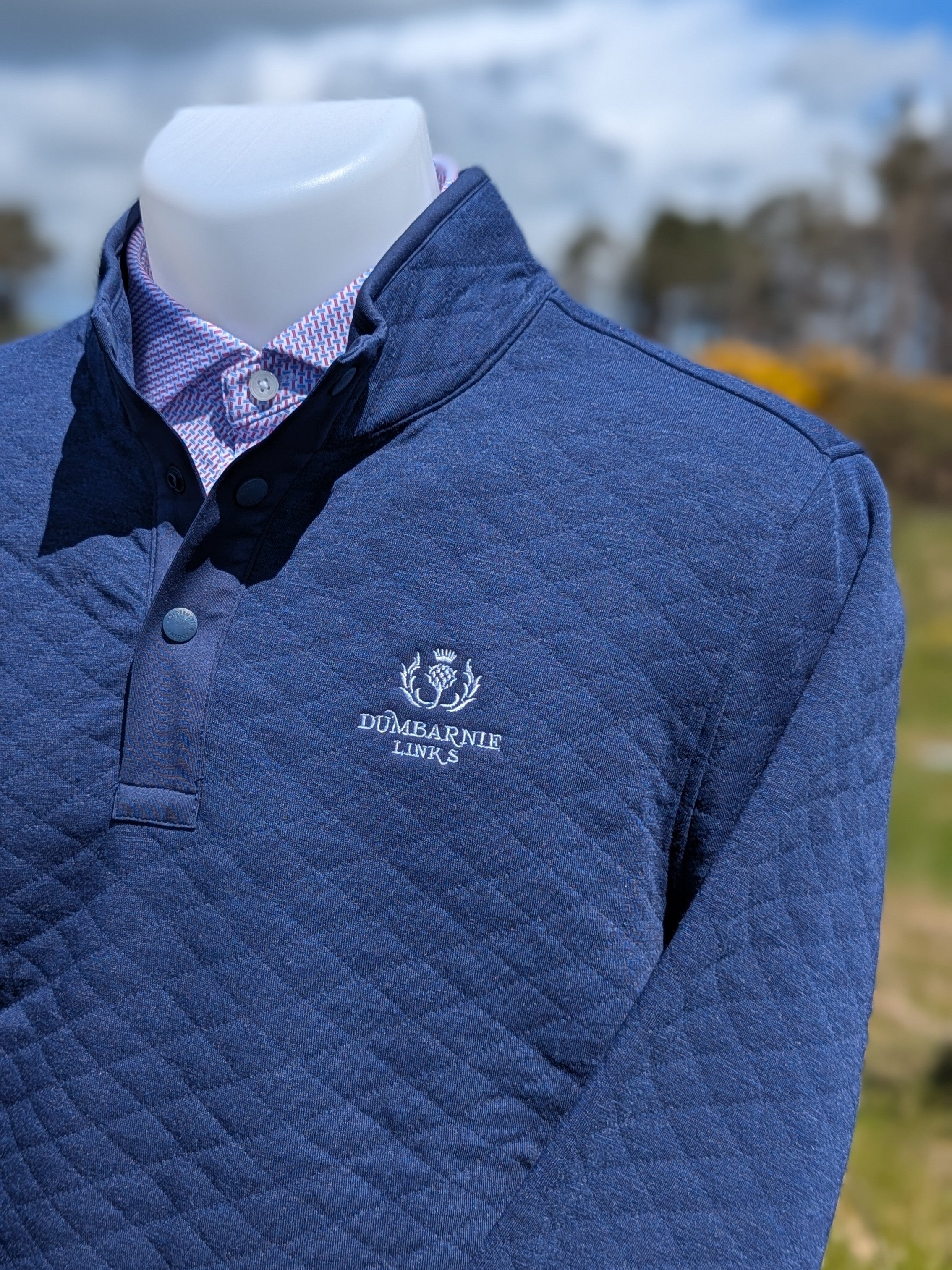 Holderness & Bourne The Sullivan Quarter-Snap in Heathered Maidstone Blue