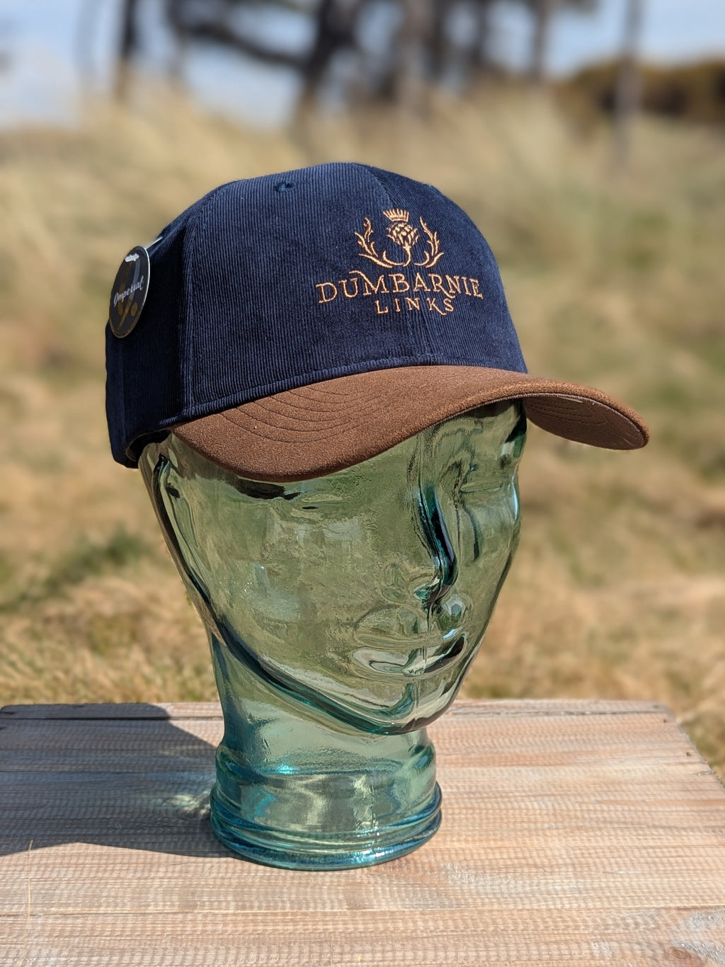 'The Pine Grove' Corduroy & Ultrasuede Cap in Navy & Tan