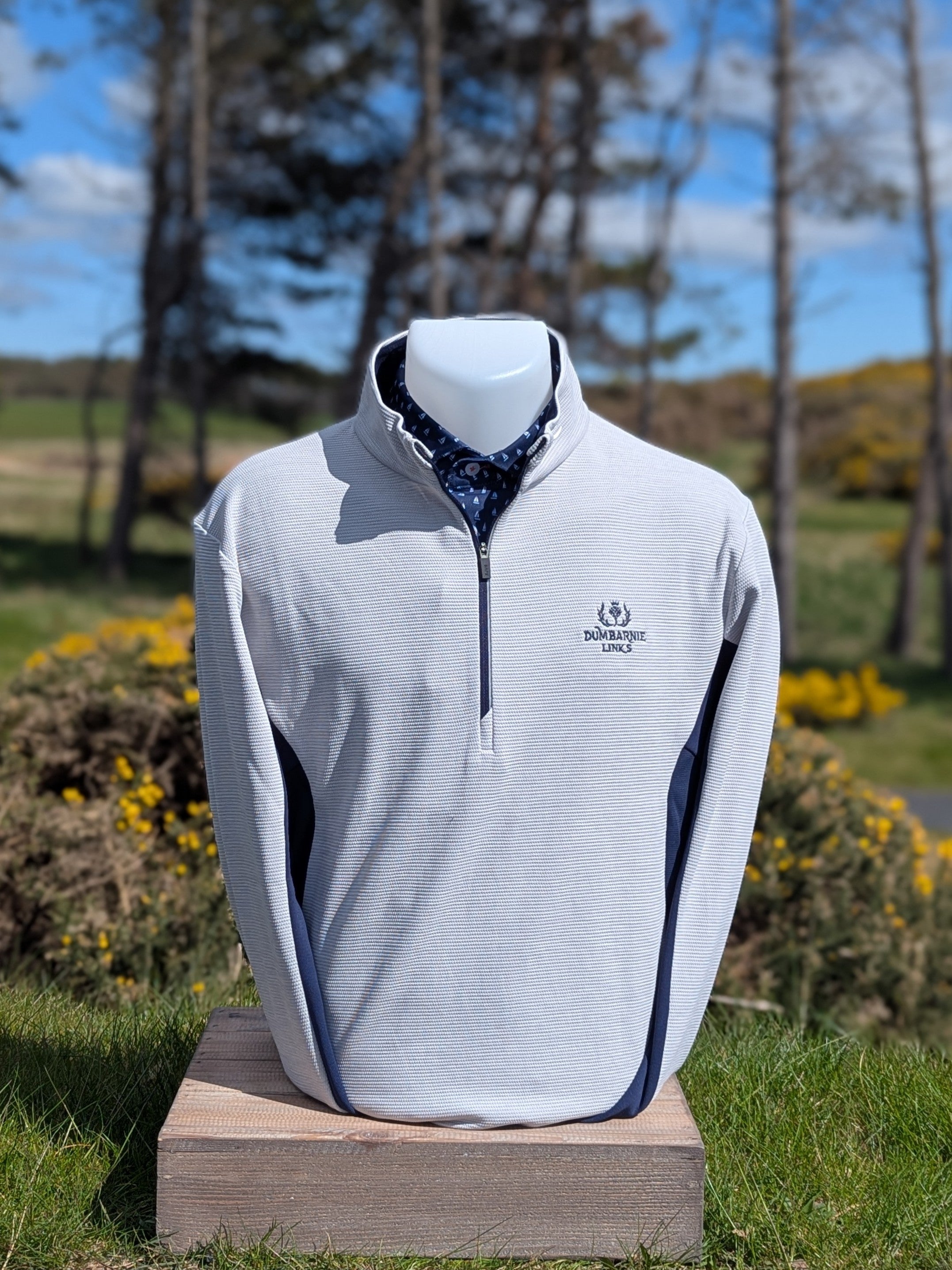 Kjus Roman 1/2 Zip Midlayer in Alloy/Atlanta Blue