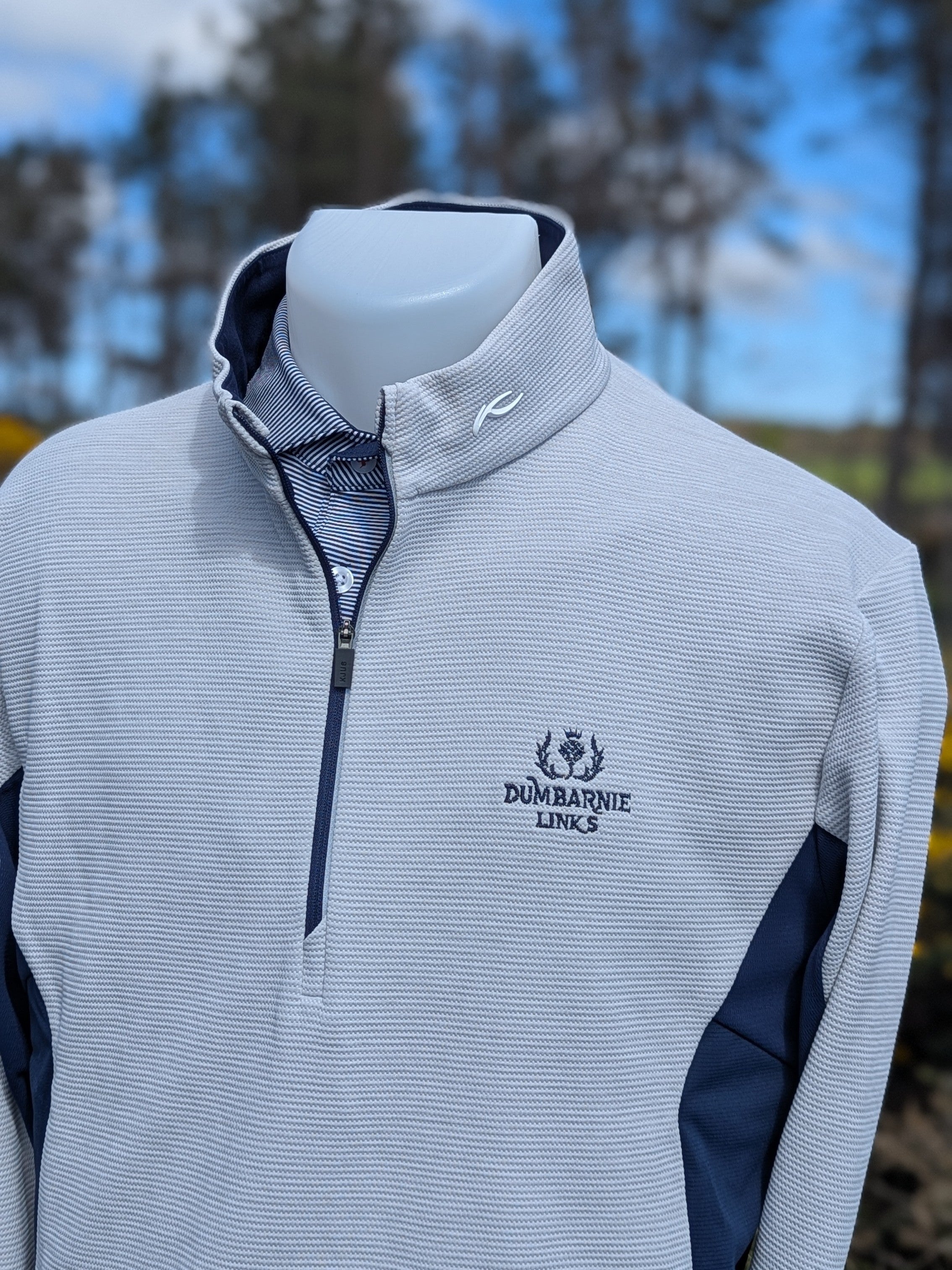 Kjus Roman 1/2 Zip Midlayer in Alloy/Atlanta Blue