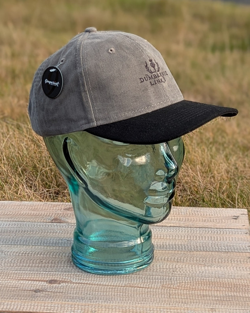 'The Pine Grove' Corduroy & Ultrasuede Cap in Grey/Black