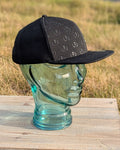 Black Thistle Print Flat Brim Cap