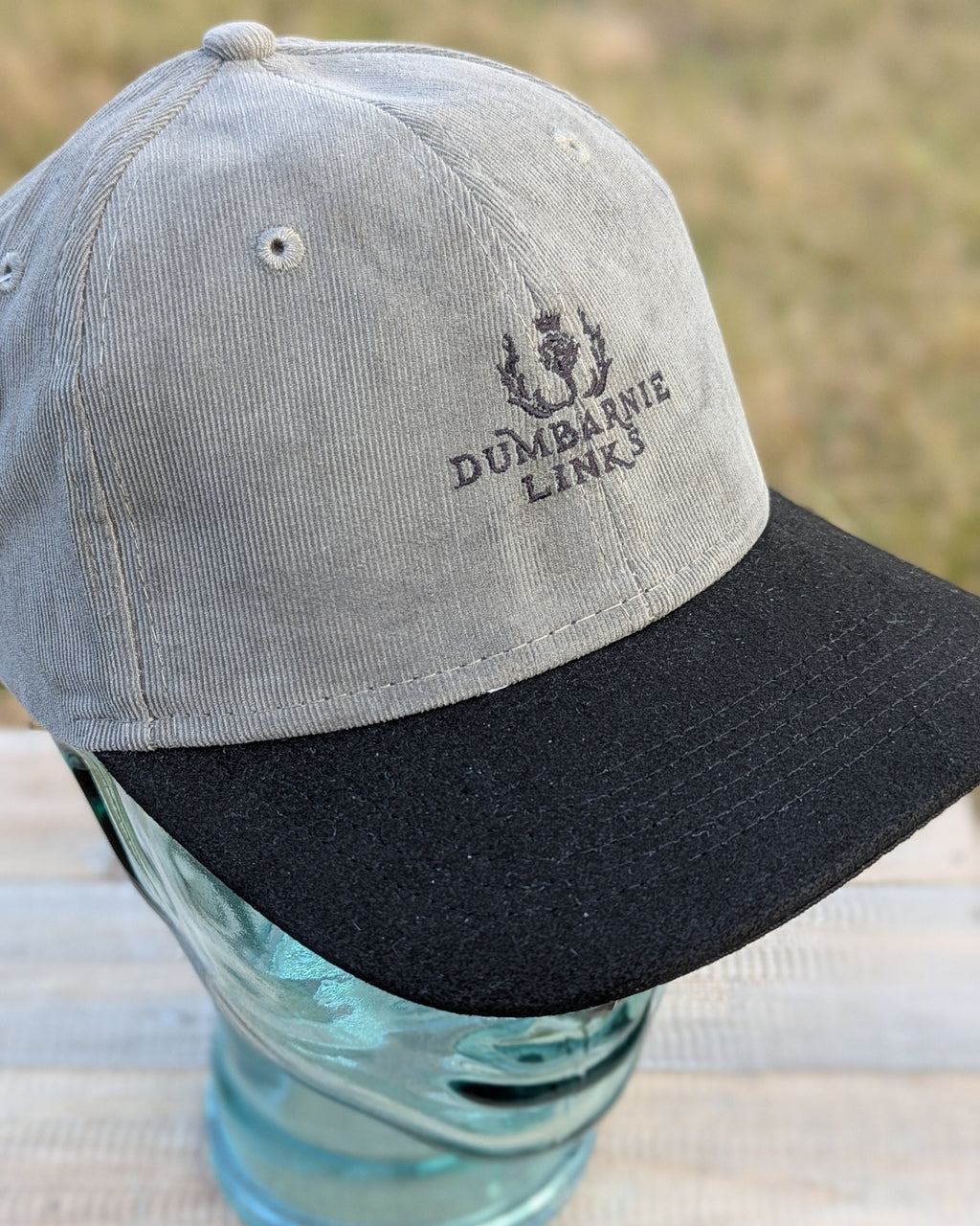 'The Pine Grove' Corduroy & Ultrasuede Cap in Grey/Black