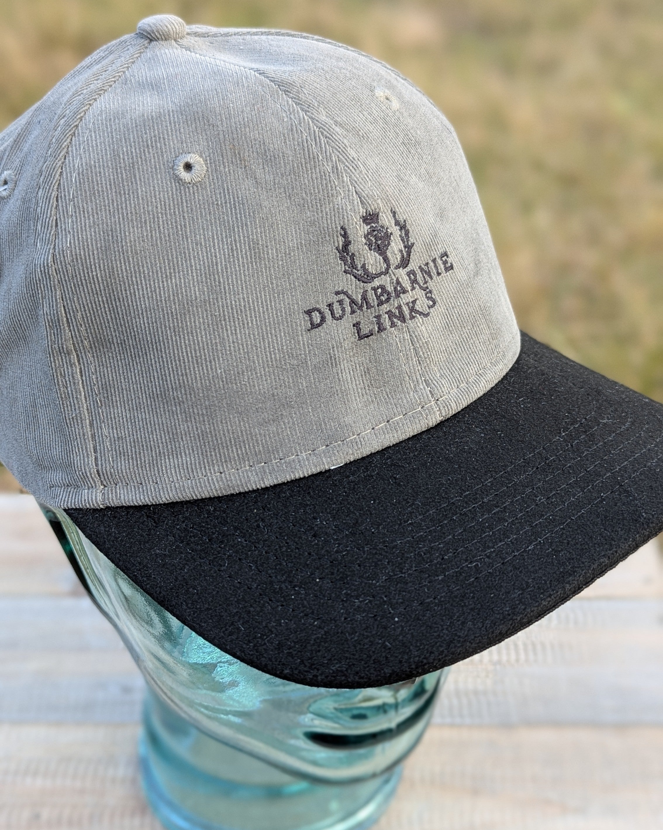 'The Pine Grove' Corduroy & Ultrasuede Cap in Grey/Black