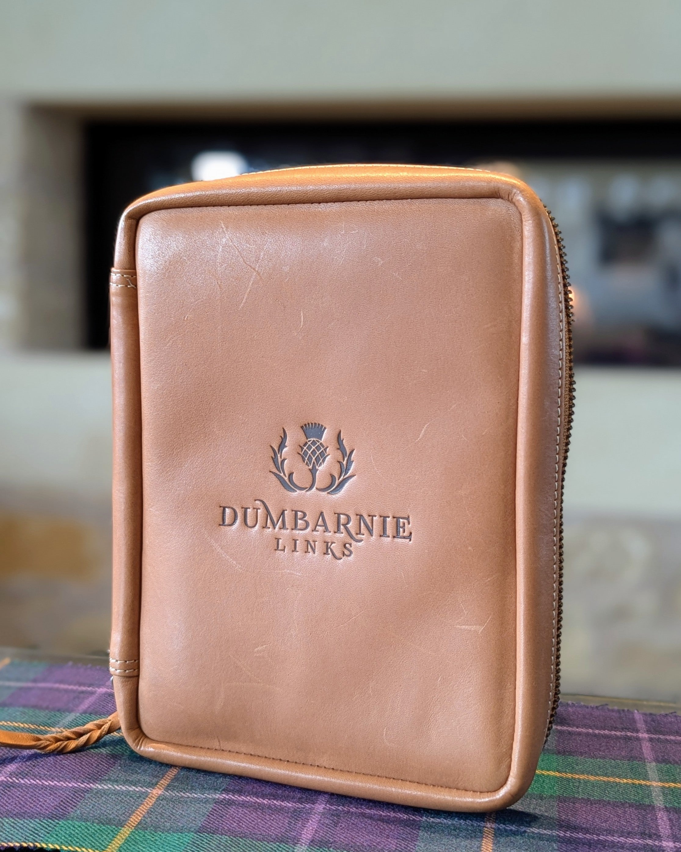 Premium Leather Cigar Wallet in Light Brown