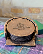 Load image into Gallery viewer, Leather Coaster Set in Dark Brown
