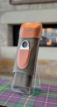 Load image into Gallery viewer, Cigar &amp; Whisky Flask Holder in Canvas &amp; Leather
