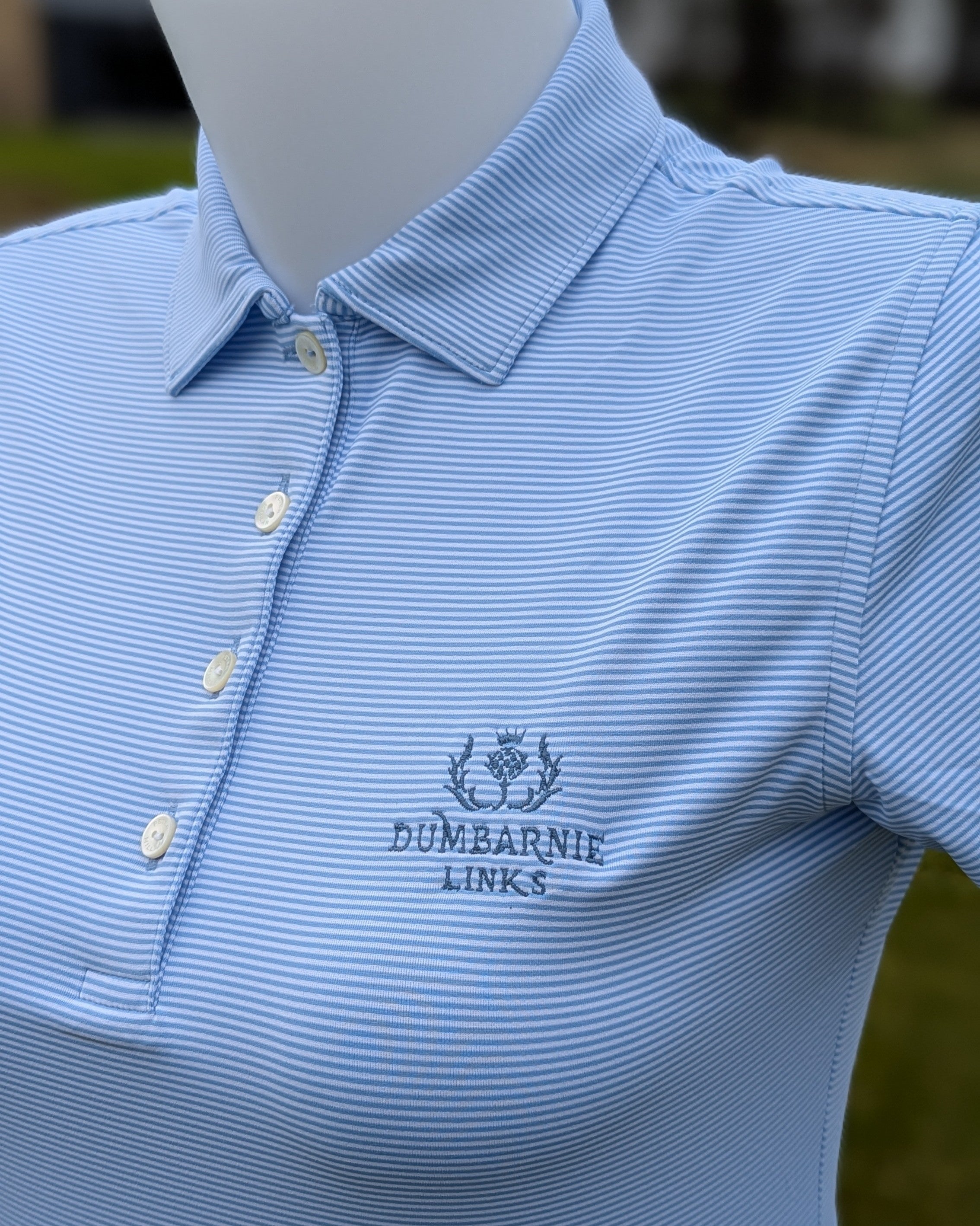 Blue & White Pin-Stripe Polo