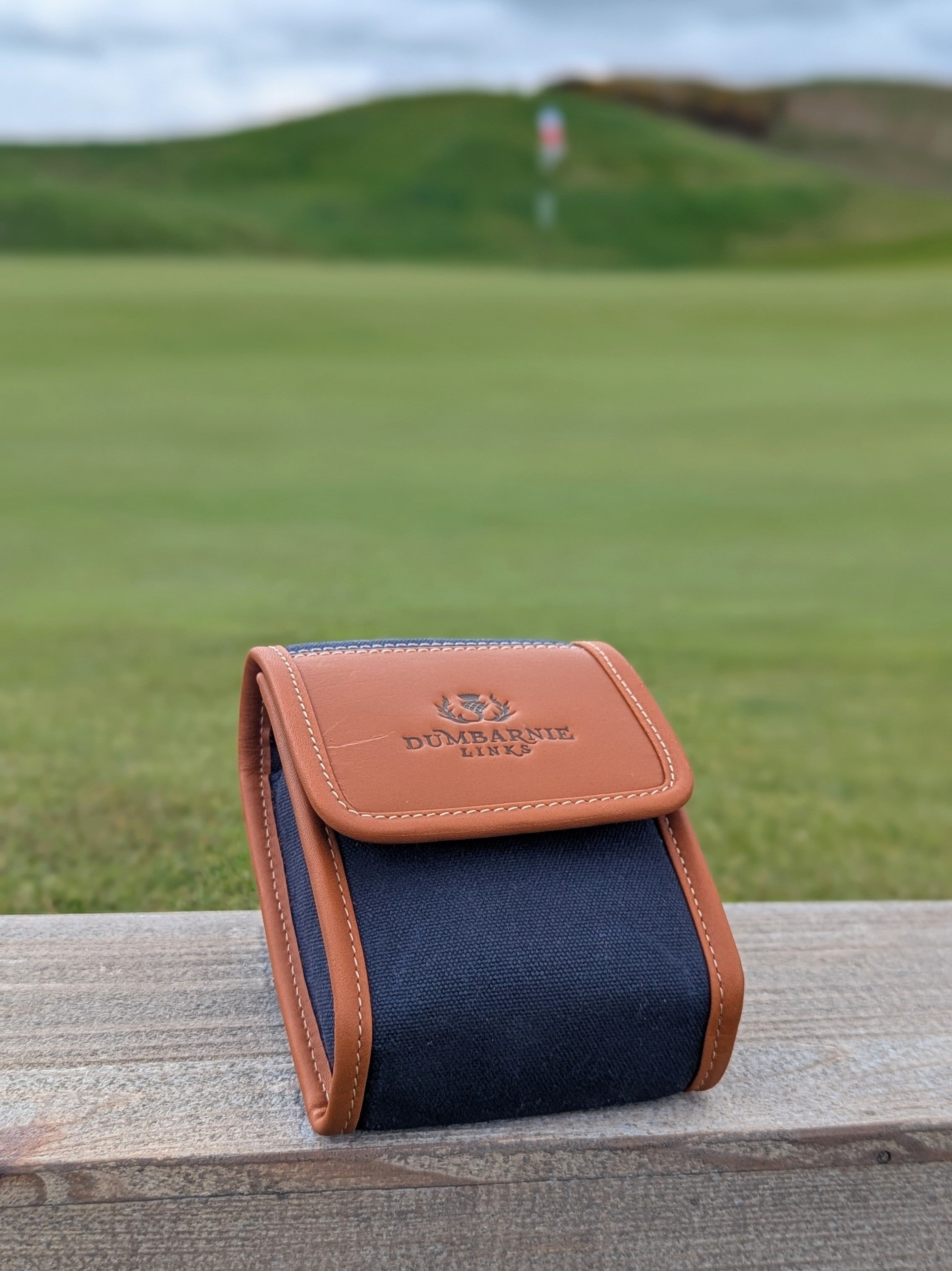 Rangefinder Case in Navy & Tan