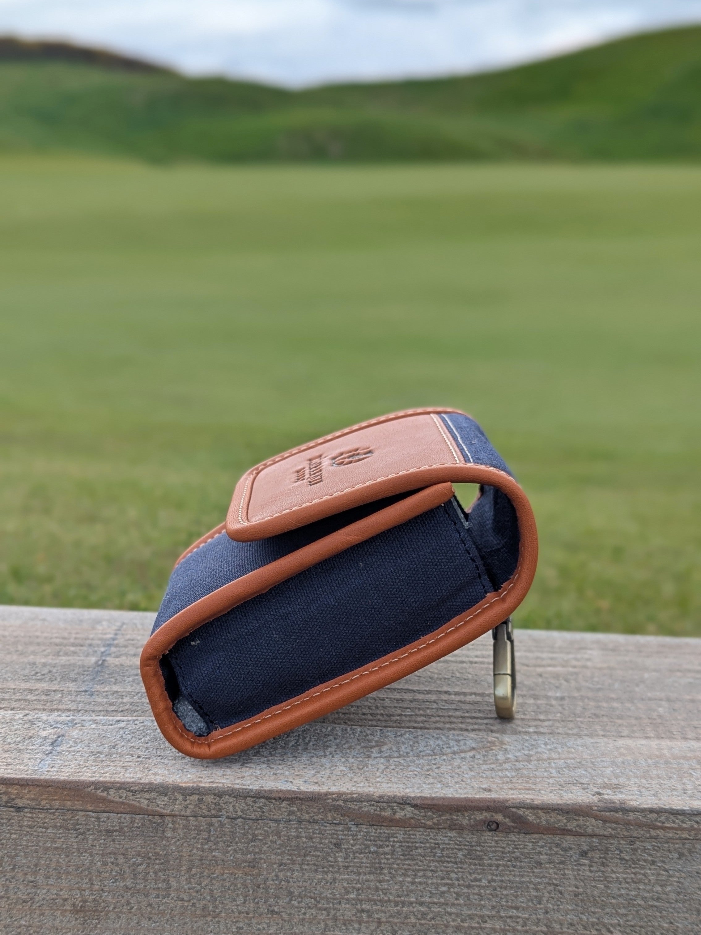 Rangefinder Case in Navy & Tan