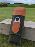 Cigar & Whisky Holder in Olive & Tan