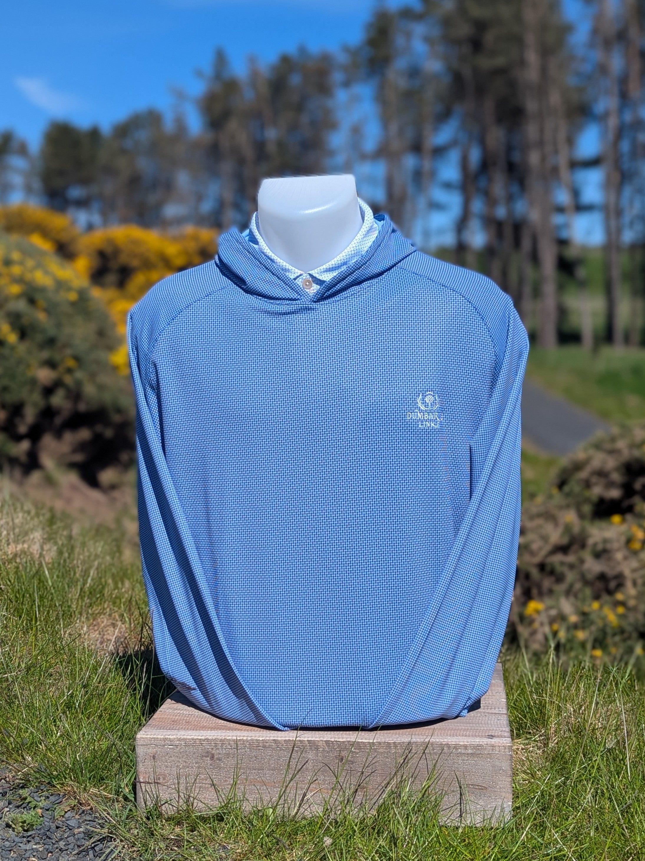 Peter Millar Pine Houndstooth Windsor Performance Hoodie