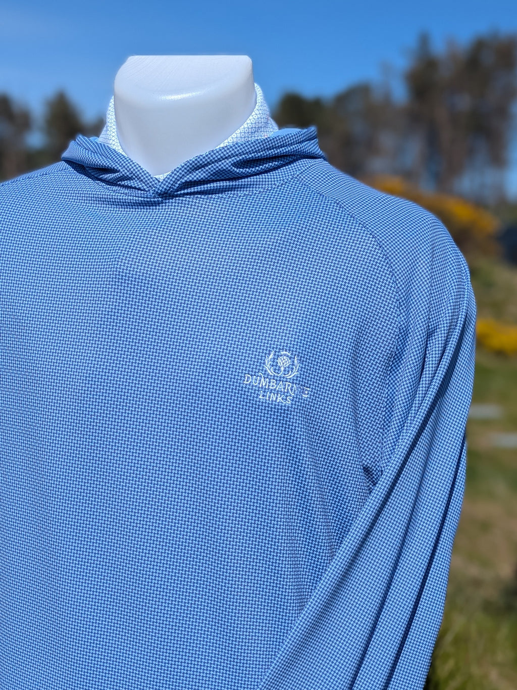 Peter Millar Pine Houndstooth Windsor Performance Hoodie