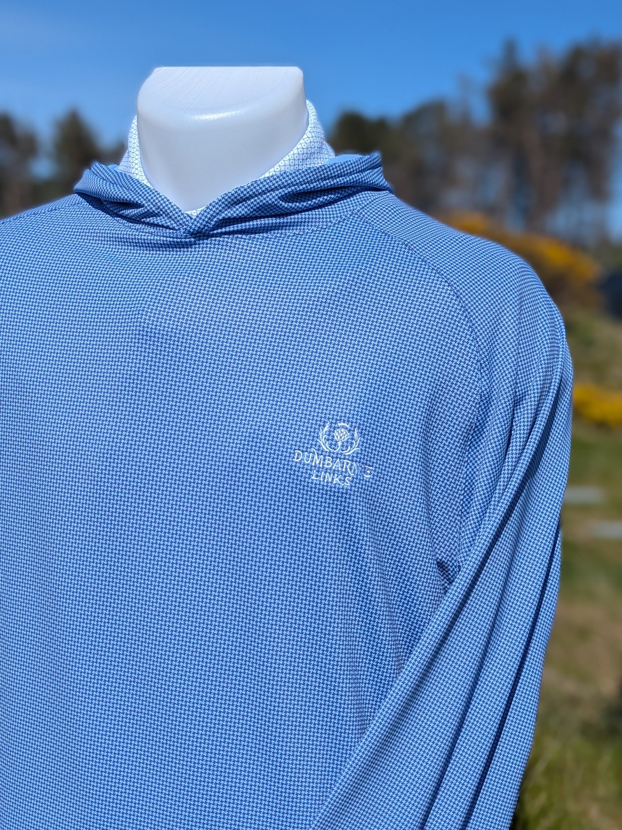 Peter Millar Pine Houndstooth Windsor Performance Hoodie