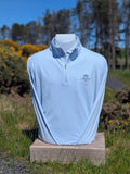 Peter Millar Perth Cross-Hatch Performance 1/4 Zip in Stream Blue