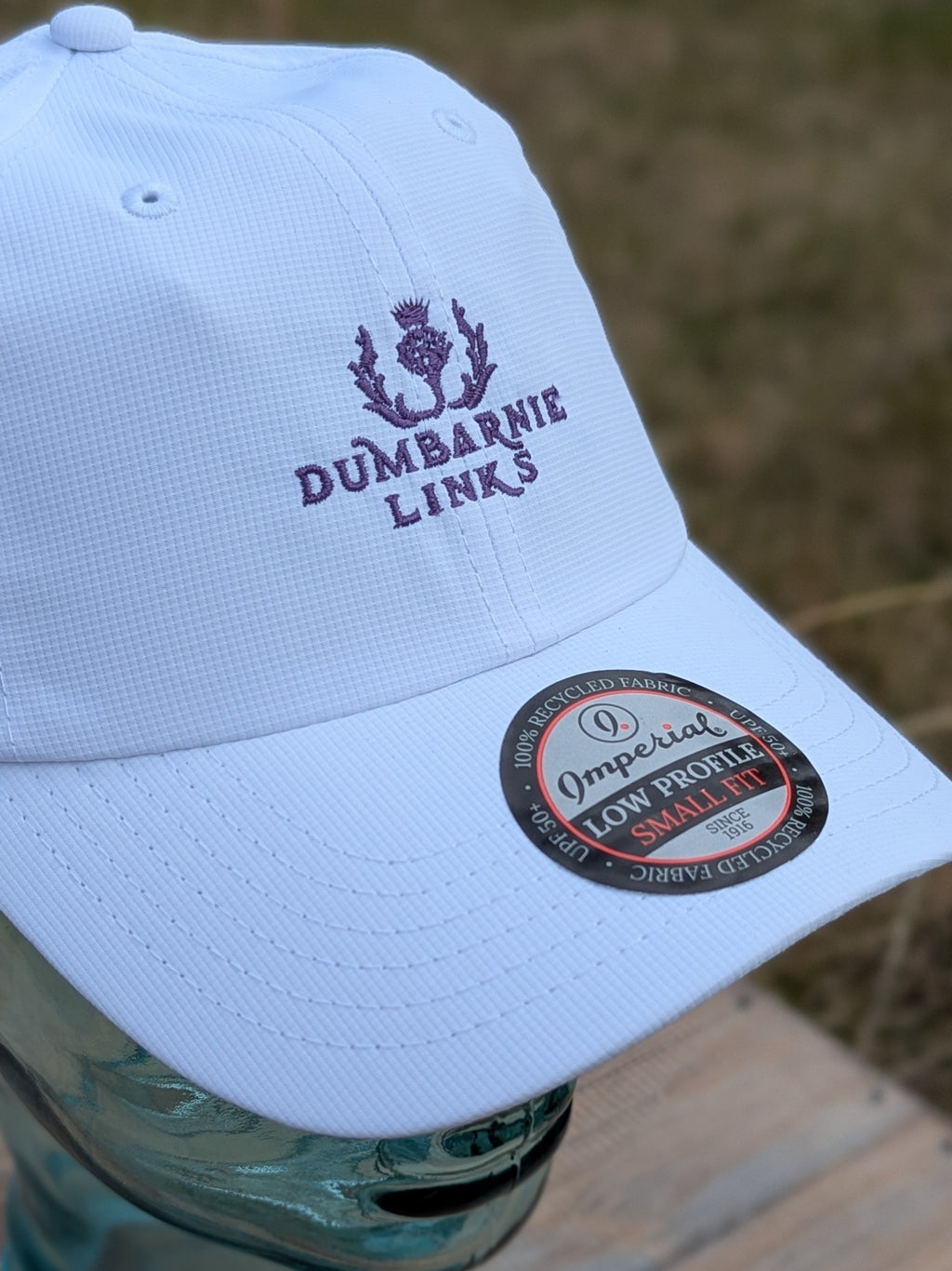 Small Fit Original Performance Cap in White with Purple Logo