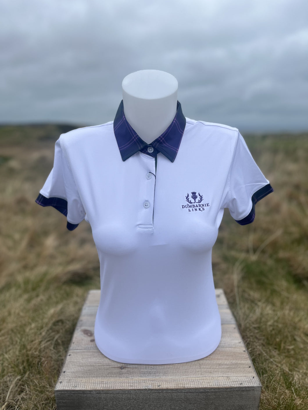 Dumbarnie Collection - Ladies Pique Polo W/ Tartan Collar - Mix and Match - 2 for £100!